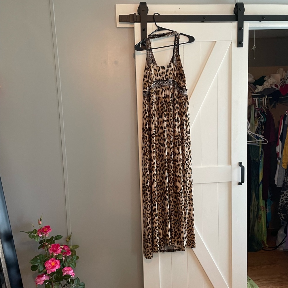 INC International Concepts Leopard Print Maxi Dress - Brown, Black - Picture 2 of 3